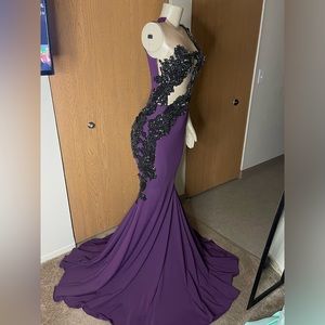 Black and purple Custom prom dress.